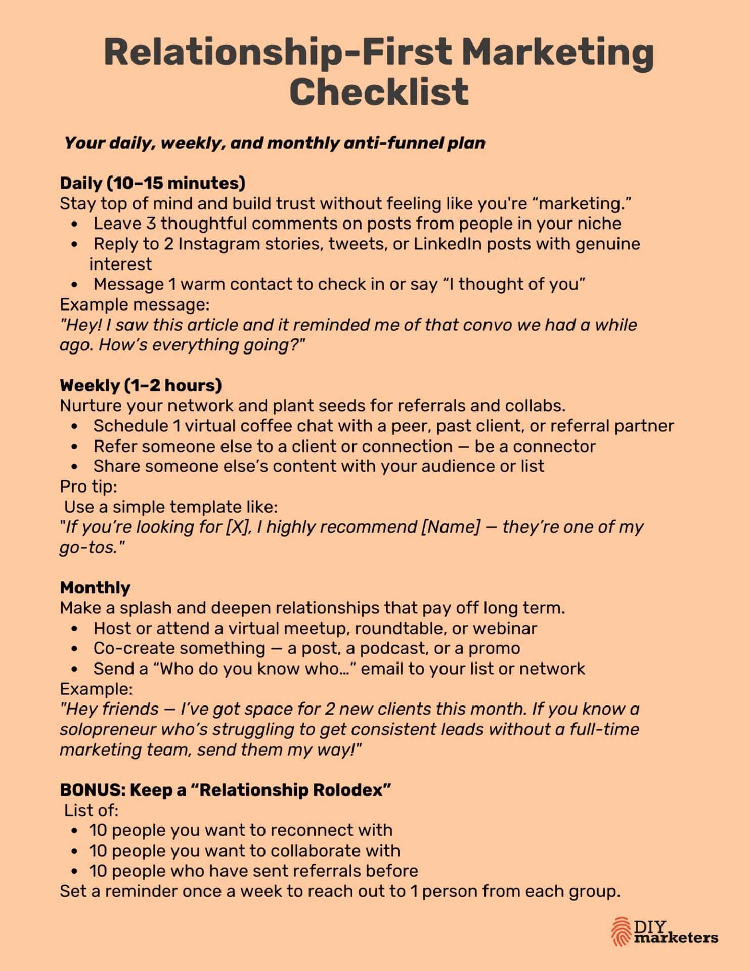 The Funnel-Free Way to Grow Your Business Faster 1 relationship funnel checklist